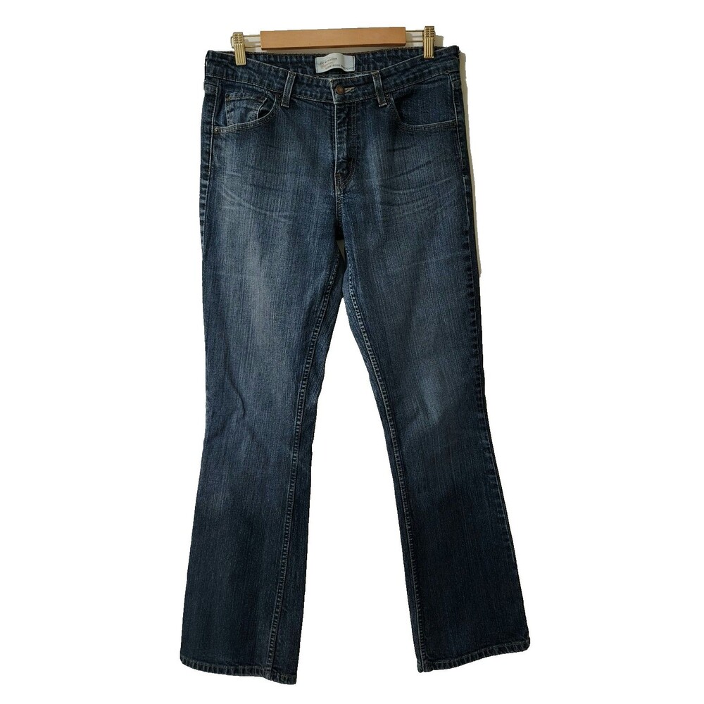 Levi Strauss Signature Women's Low Rise Bootcut Jeans Blue Denim Sz 12 Long